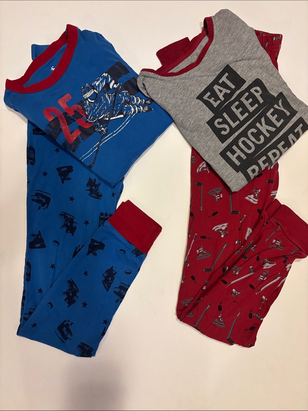 Two Hockey Pajama Sets